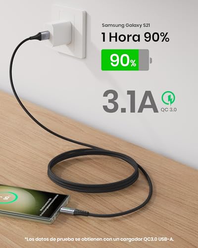 INIU Cable USB C, [3 Pack |1A] Certificado ClimatePartner Cable Sincronización de Datos para iPhone 16 15 Samsung S20 Pl