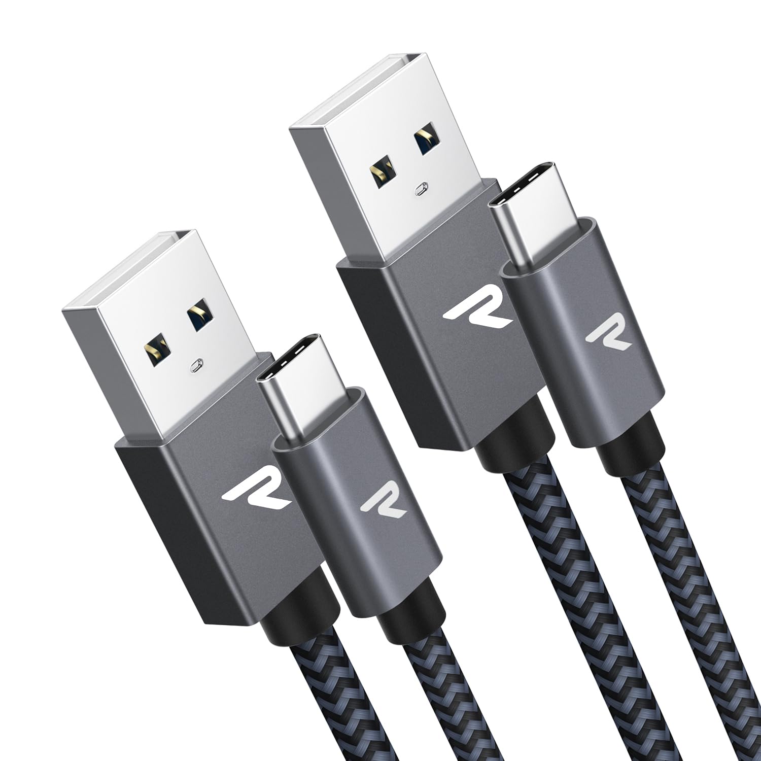 RAMPOW Cable USB C [2Pack, 1M] para iPhone 17 Pro Max y Air/C16/C16 Pro/C15/C15 Pro iPad Pro/Air, cargabilidad rápida QC